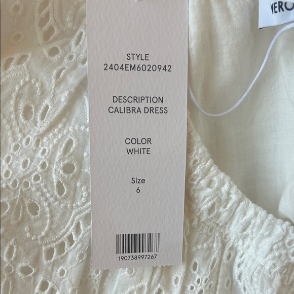 Veronica Beard Calibra White Long Sleeve Eyelet Dress | 6 - Picture 9 of 10